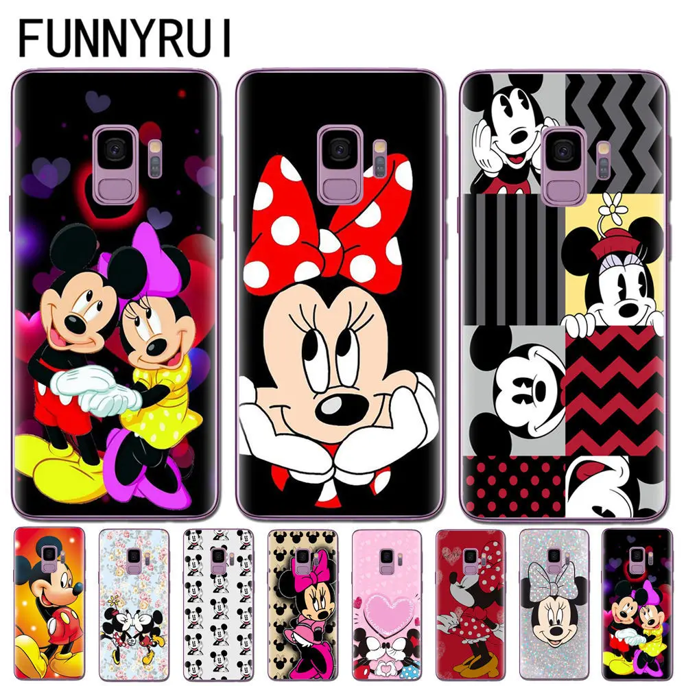 Mickey Minnie Silicone Case For Coque Samsung Galaxy S6 S7 Edge S8 S9 Plus J3 J5 J7 A5 A7 2016 2017 Note 8 A8 2018 Cover |
