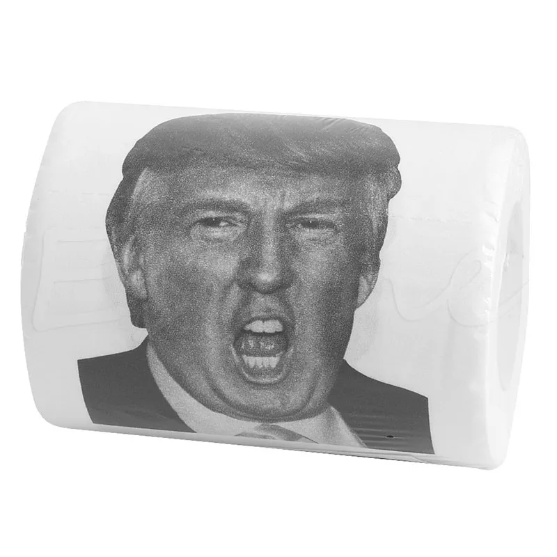 Рулон юмористической туалетной бумаги с Дональдом Трампом новинка забавный