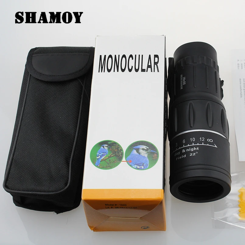 SHAMOY 16*52 Открытый зум Монокуляр телескоп ручной Кемпинг Охота Телескопы Портативный один Telescopio 1652
