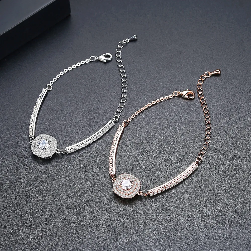 Luoteemi Brand Link Bracelet Сердца и стрелы хрусталя циркон браслет для женщин высокое