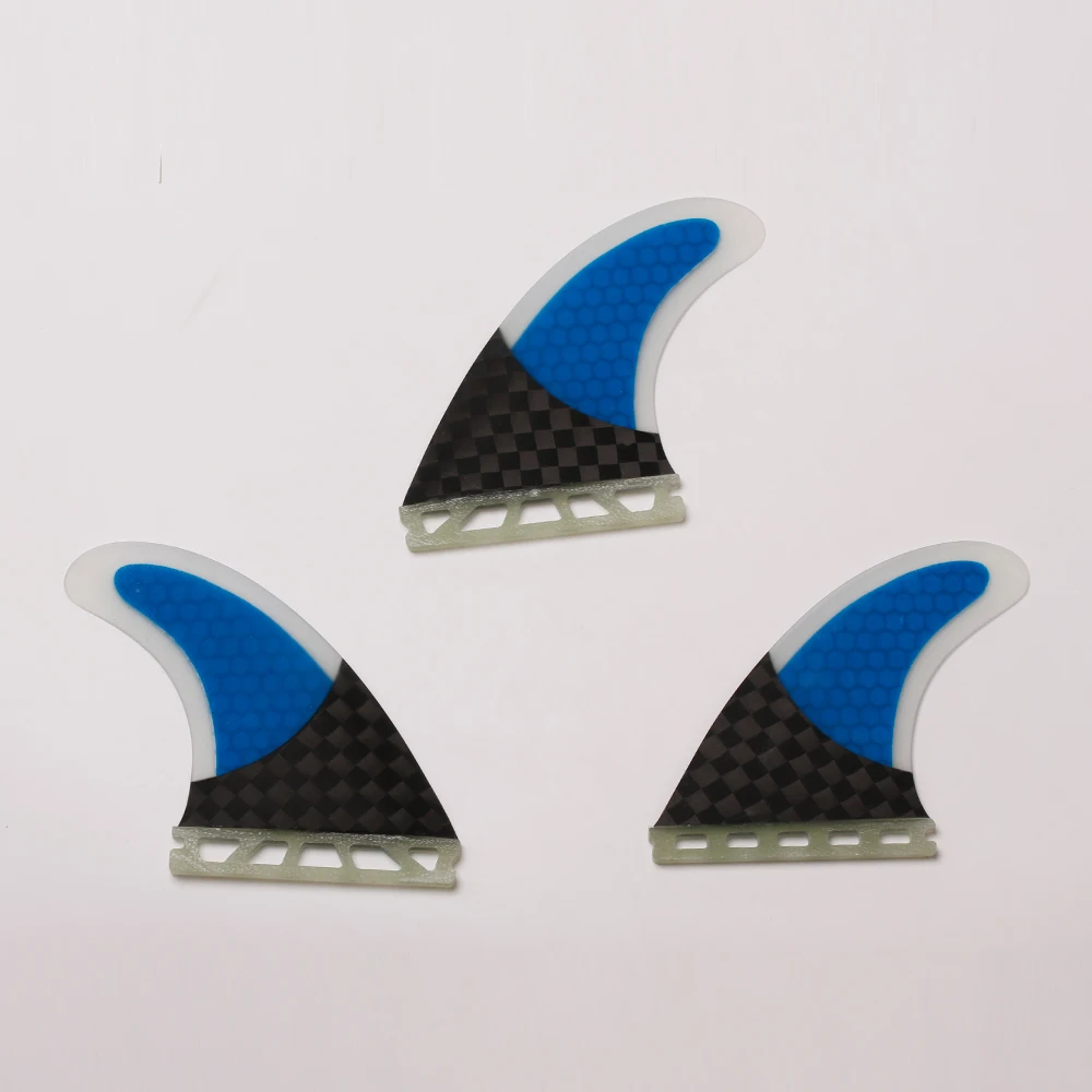 

Free shipping blue carbon fiber future surfboard fins honeycomb sup fins pranchas de surf fins G5 de surfing quilhas 3 piece