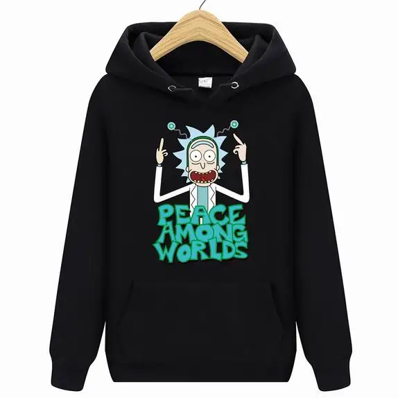 Autumn Hoodies Character Anime Cool Rick Morty Peace Among Worlds Folk Hoodie Men Women Cotton Casual Funny Sweatshirt | Мужская одежда