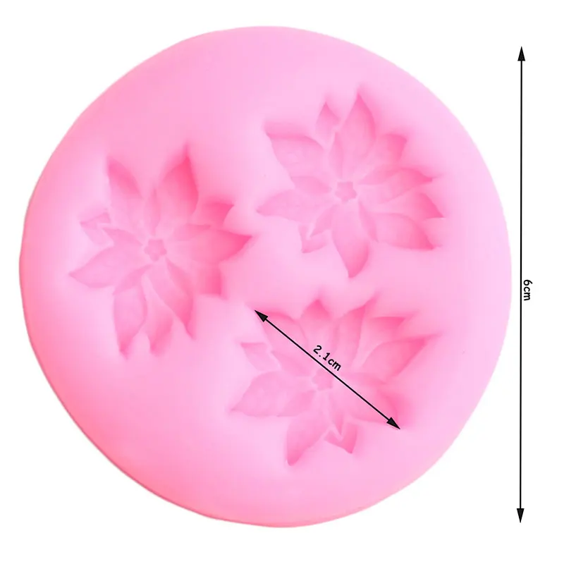 Poinsettia Flower Silicone Molds Cupcake Topper Fondant Mold DIY Christmas Cake Decorating Tools Candy Chocolate Gumpaste Moulds
