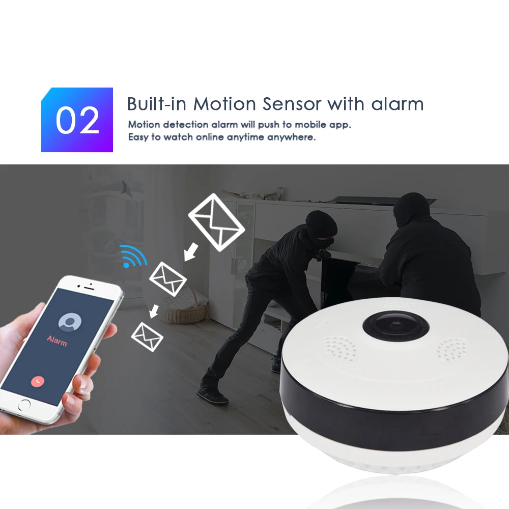 Ctvman безопасности Wi Fi 360 градусов камеры рыбий глаз 960 P HD Умный дом sd слот для карт