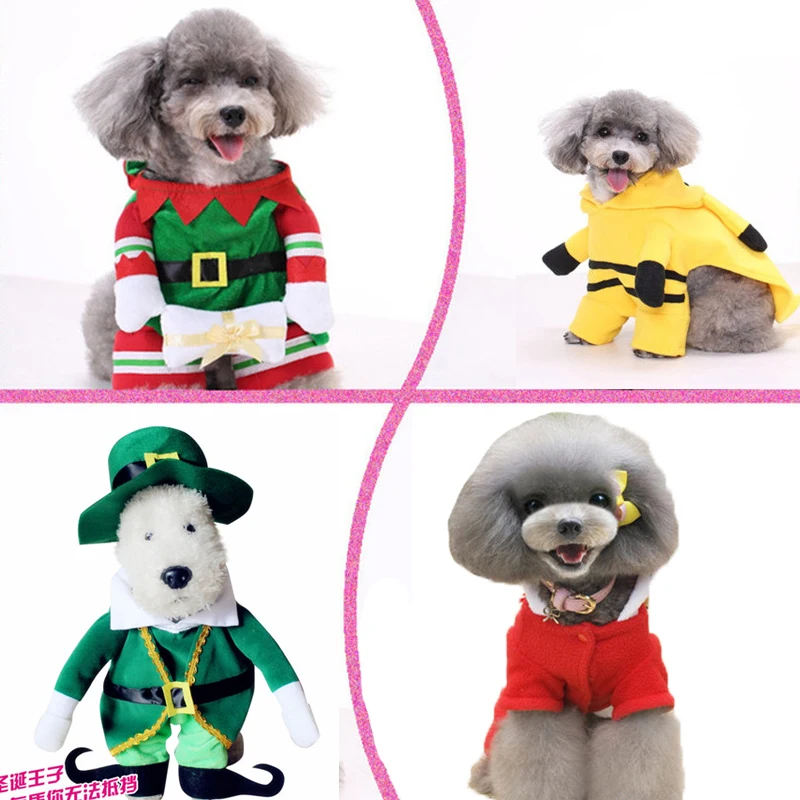 Новинка одежда для домашних животных рождественских собак Санта Клауса костюм