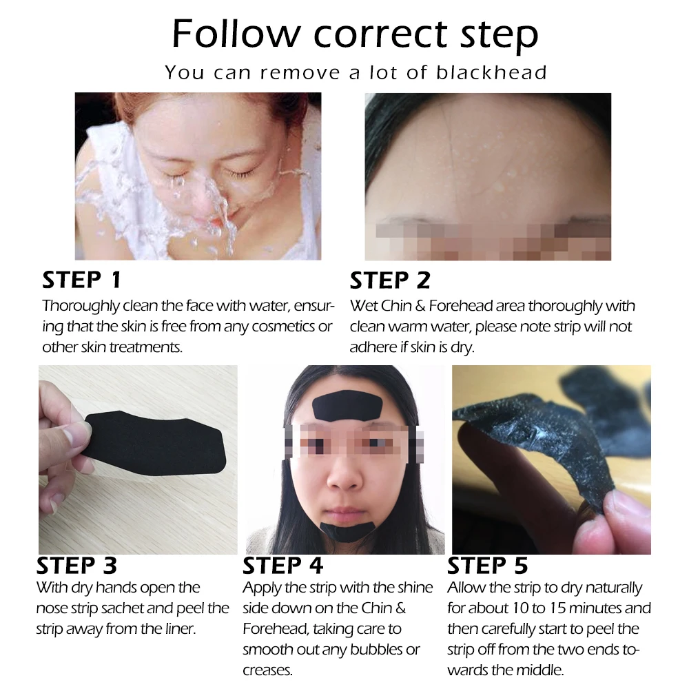 Бамбуковая угольная маска для удаления угрей подбородка лба пилинг полоска пор