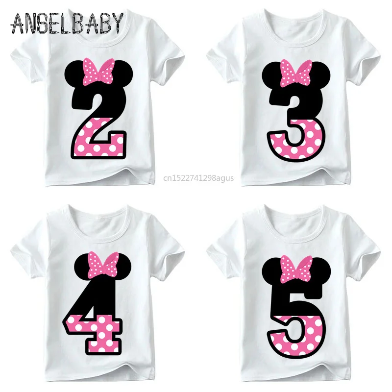 

Baby Boys/Girls Happy Birthday Letter Bow Cute Print Clothes Children Funny T shirt,Kids Number 1-9 Birthday Present,ooo2416