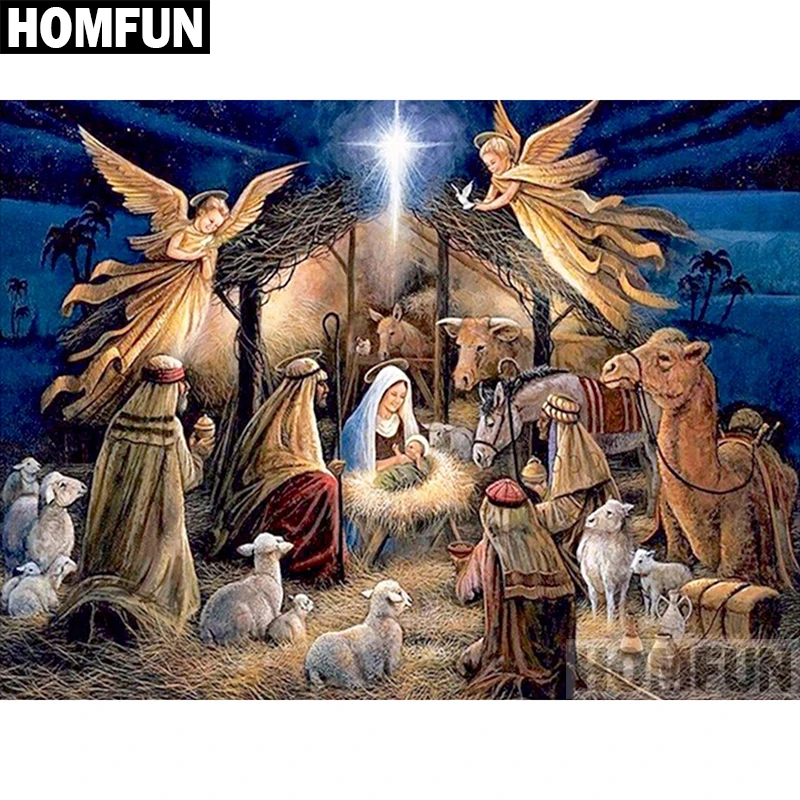 Алмазная 5D картина HOMFUN Ангел Иисус вышивка крестиком полная выкладка