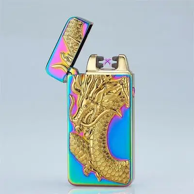 3D орел Дракон портативная электронная USB Зажигалка перезаряжаемая сигаретная плазма Зажигалка Encendedor Dual Arc Зажигалка гаджет для мужчин - Цвет: Dragon