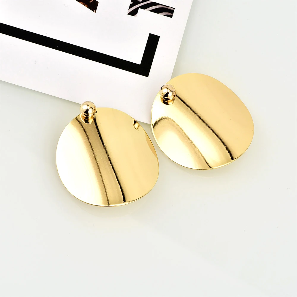 Модные Винтажные серьги Бохо простой: золото серебро цветные круглые с блестками