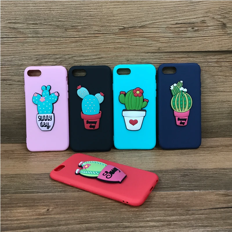 3D Cactus Cartoon 5.5'' Fitted Cases for Xiaomi Redmi Note 5A Dirt-resistant Matte Tpu Coves Mobile Phone Bags | Мобильные