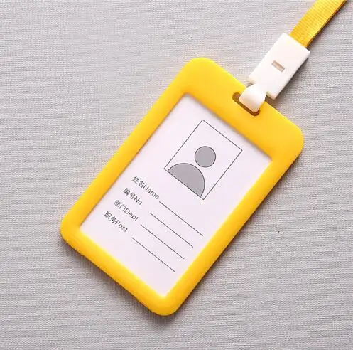 Цвет: желтый ETya ID Name, держатели для кредитных карт для женщин и мужчин, банковские карты, автобусные ID держатели, яркие цвета, идентификационный значок, шейный ремень, сумка - Цвет: Цвет: желтый