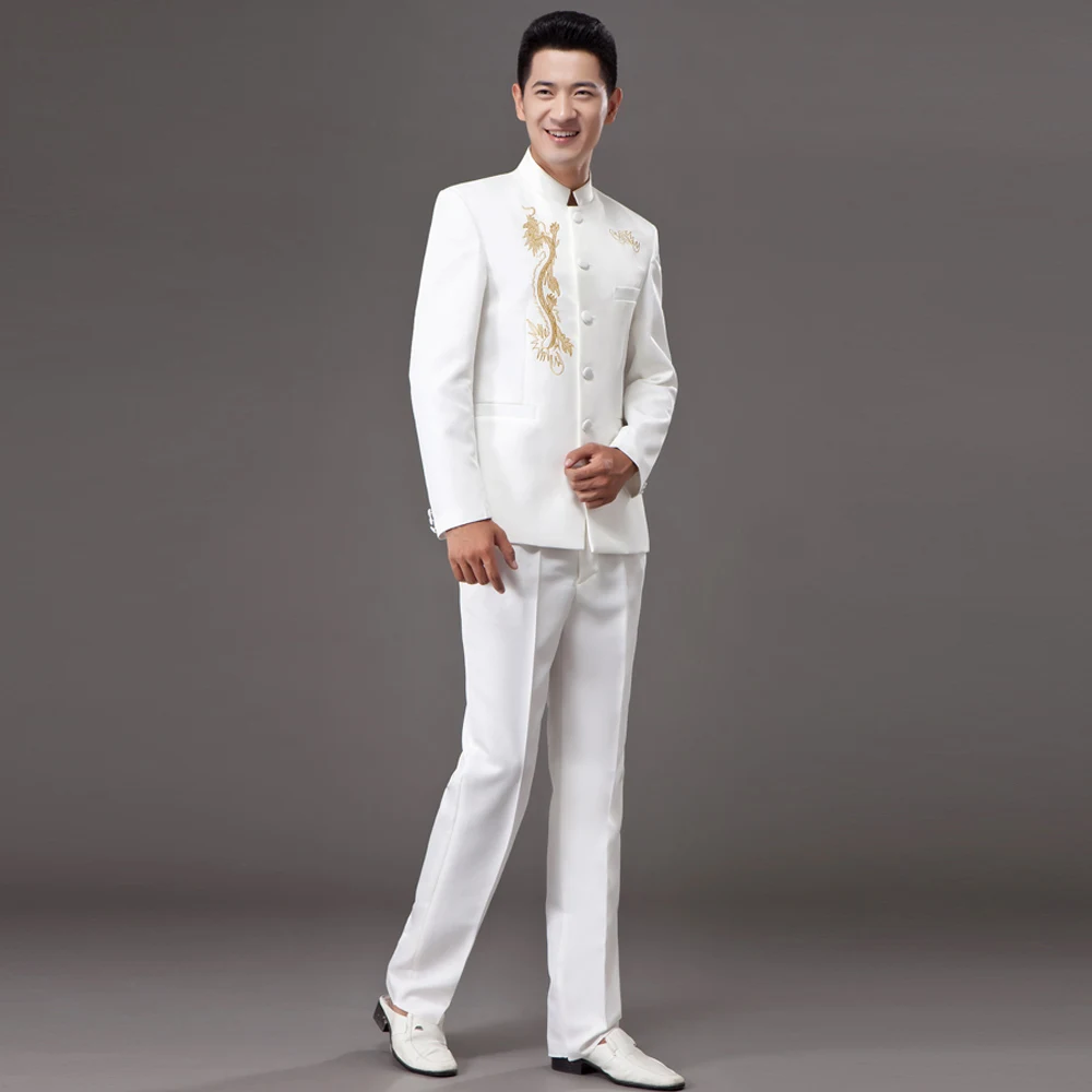 Новинка традиционный костюм туника с воротником стойкой мужское китайское