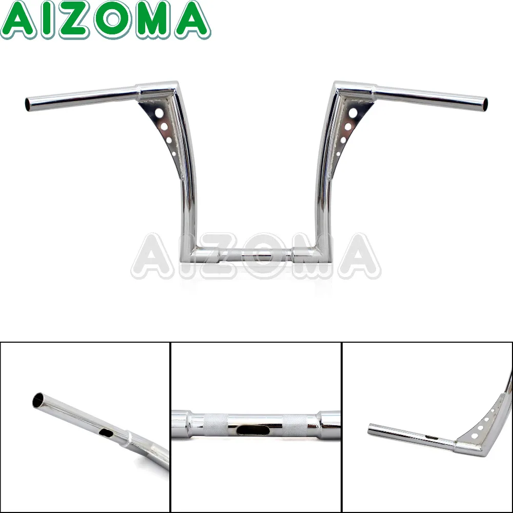 12 &quotRise мотоцикл руль хромированная APE вешалка 1 1/4&quot Толстой бар для Harley Dyna Sportster XL