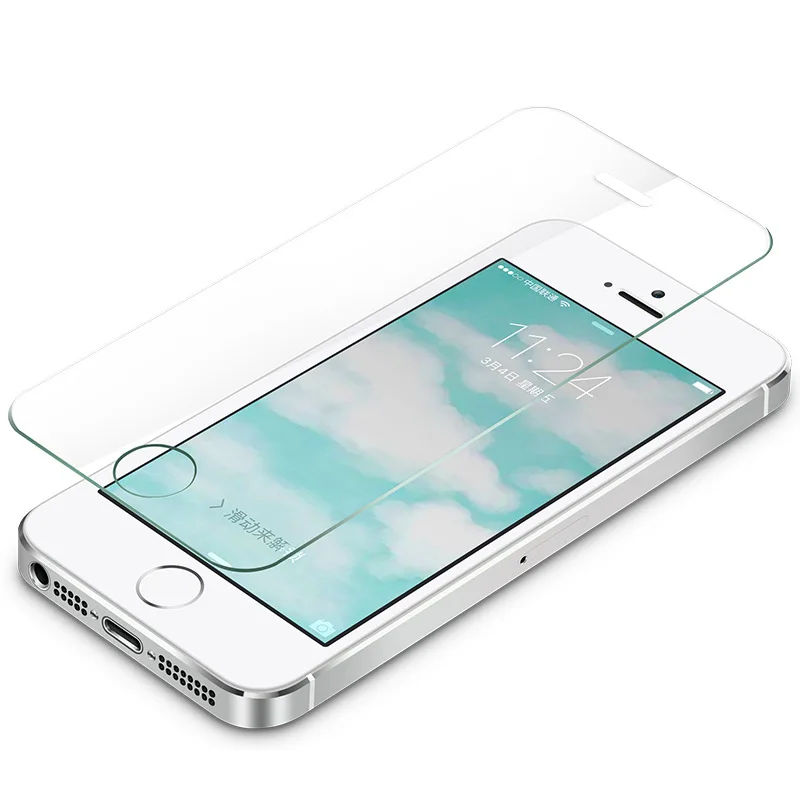 Защитное стекло для iPhone 5S SE Aubusen Закаленное пленка уровень твердости 9H HD Защитная