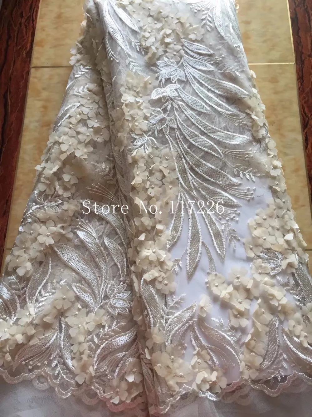 

Beautifical 3d lace fabric for wedding dresses nigeria lace fabrics african tulle net lace high quality JRBCD-10452-1