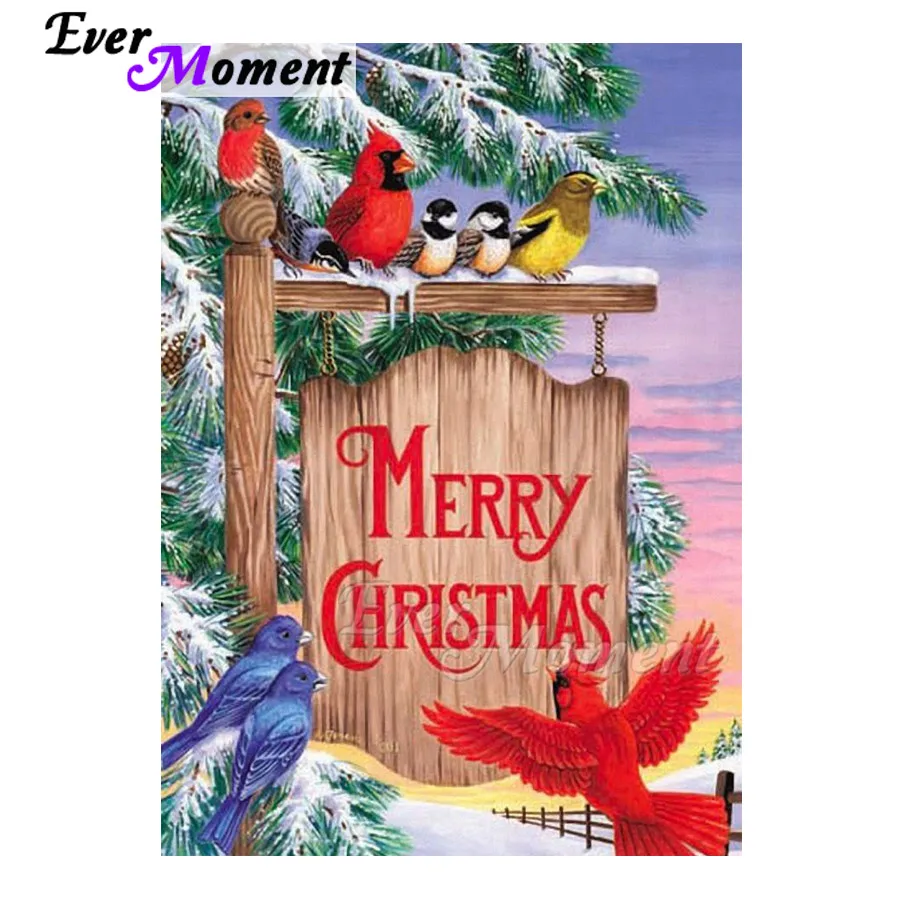 Алмазная живопись с рисунком на Рождество птица снег украшение для дома