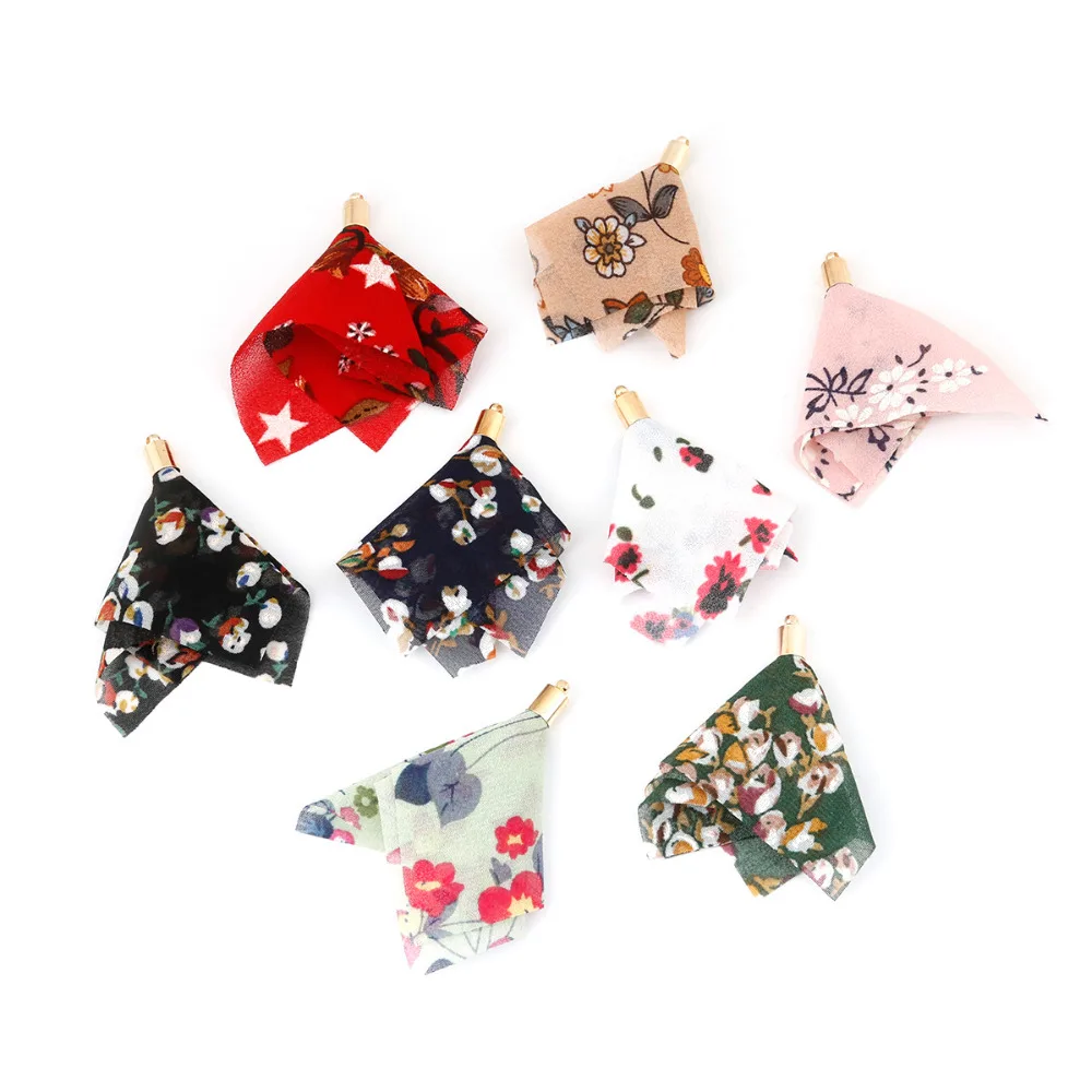 10 шт./лот 60 мм золотые колпачки тканевые цветочные жемчужные кисточки для брелка