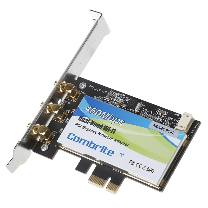 PCI-E 2,4G+ 5G Двухдиапазонная Wifi 300/450M PCI-Express Wlan карта для INTEL6300 AR5008