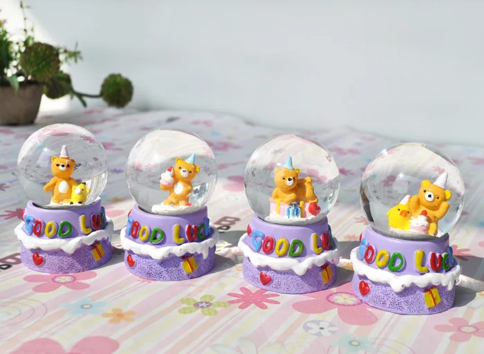 Фиолетовый Торт Медведь Творческий Рабочего малый хрустальный шар украшения BB31 |