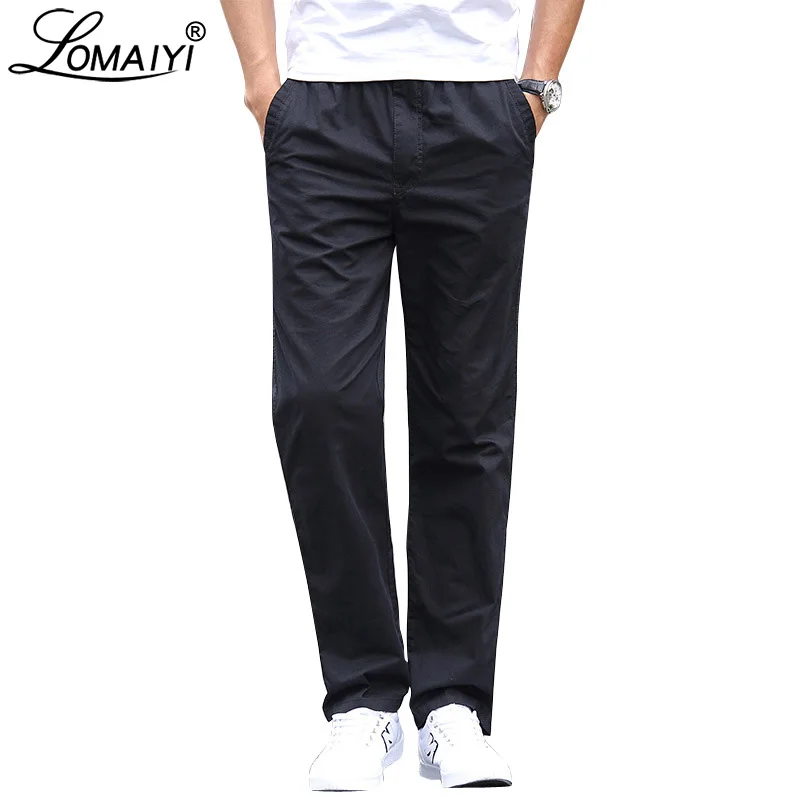 LOMAIYI Pure Cotton Men's Pants Men Plus Size Spring Autumn Loose Work Trousers Mens Casual Cargo With Pockets BM288 | Мужская
