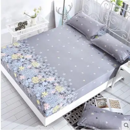 1pc 100%Polyester Fitted Sheet Mattress Cover Printing Bedding Linens Bed Sheets With Elastic Band Double Queen Size 160cm*200cm | Дом и сад