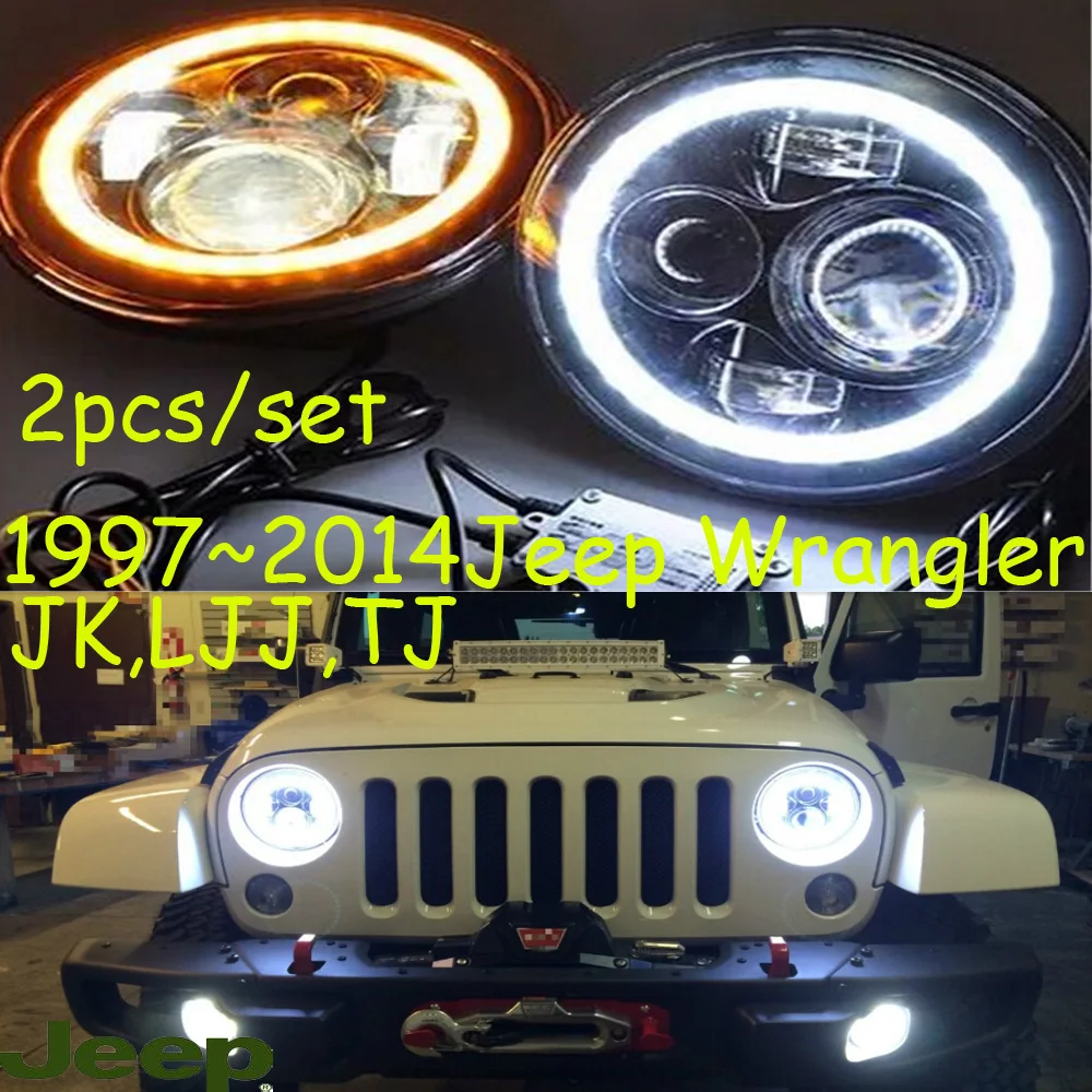 1997 ~ 2014 автомобильный Стайлинг для Wrangler фары JK LJJ TJ светодиодный cherokee comanche commander