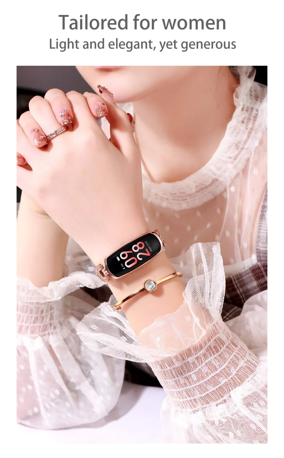 Newest Women Lady Fashion AK16 Smart Wristband Heart Rate Blood Pressure watch Fitness Tracker Watch Female PK H8 S3 | Электроника