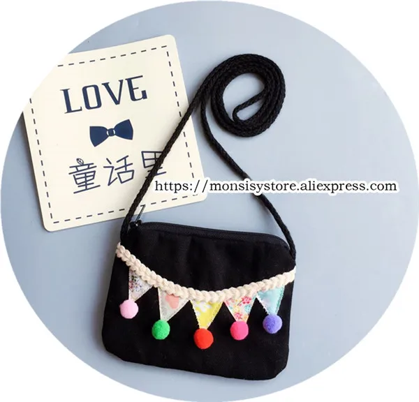 Black Ball Bag Monsisy/Кошелек для монет для девочек, Детский кошелек, маленький кошелек для мелочи, Детская сумка, сумочка для денег и монет, держатель для зимы, Kawaii Cat, Детская подарочная сумка - Цвет: Black Ball Bag