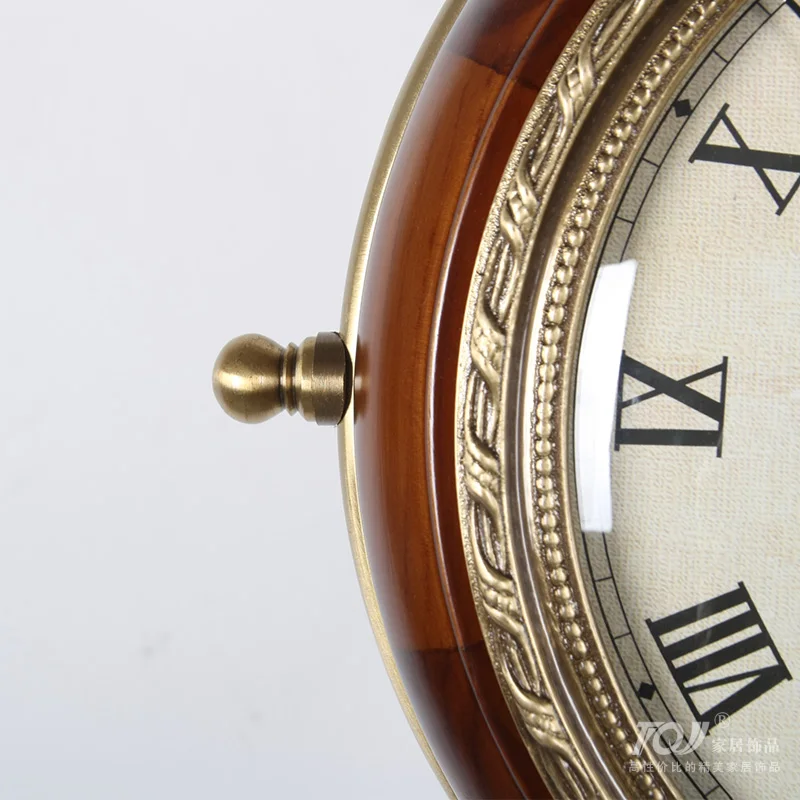 Meijswxj Saat из цельного дерева Двухсторонние настенные часы Reloj duvar saati Horloge Murale