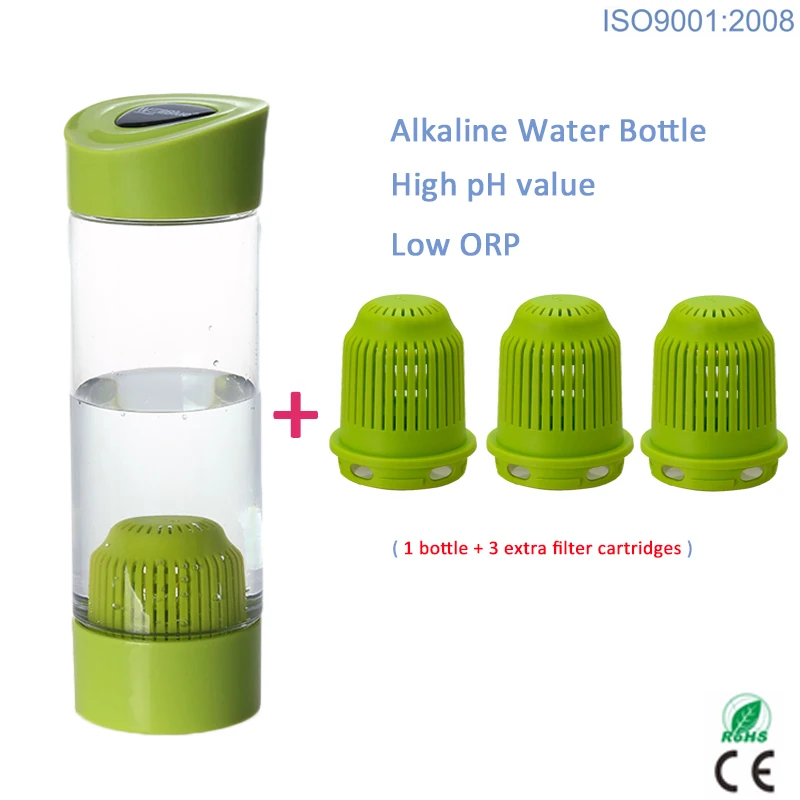 Portable Alkaline Water Ionizer Bottle Nano Energy Flask pH Balance Hydrogen Negative ORP Ions Water Ionized Alka Cup Bottle