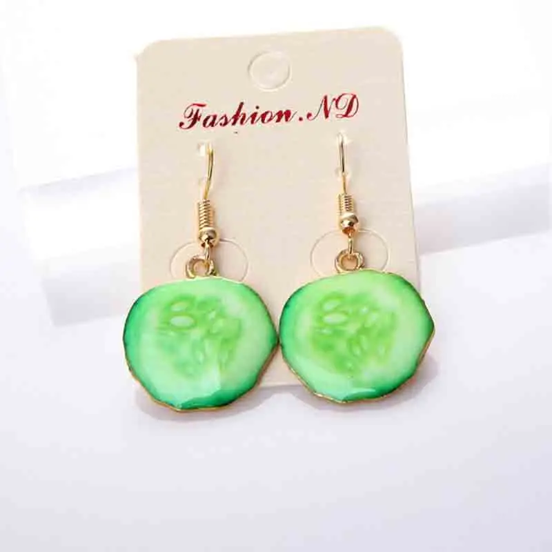 Korean temperament cute earrings fruit watermelon strawberry kiwi long female | Украшения и аксессуары