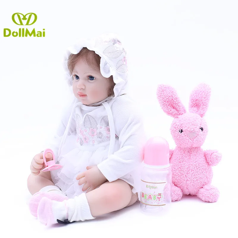 Белая красивая одежда для девочек 50 см Bebes 20 дюймов силиконовая Детская кукла