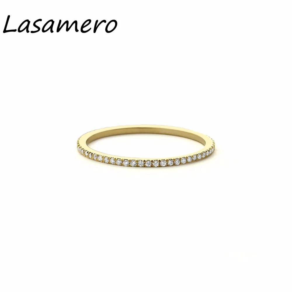 LASAMERO круглый вырез 0.25CTW натуральный бриллиант 14k золото вечность помолвка