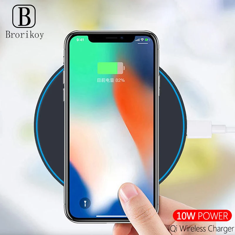 QI Wireless Charger 10W Fast Charging for Samsung Galaxy S8 S9 S10 Note 8 9 USB Quick Charge iPhone X Xs Max Plus | Мобильные