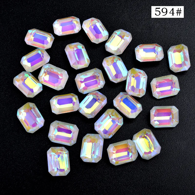 10 шт Блестящий Русалка Красочный алмаз 3D кристальная капля Овальный квадратный