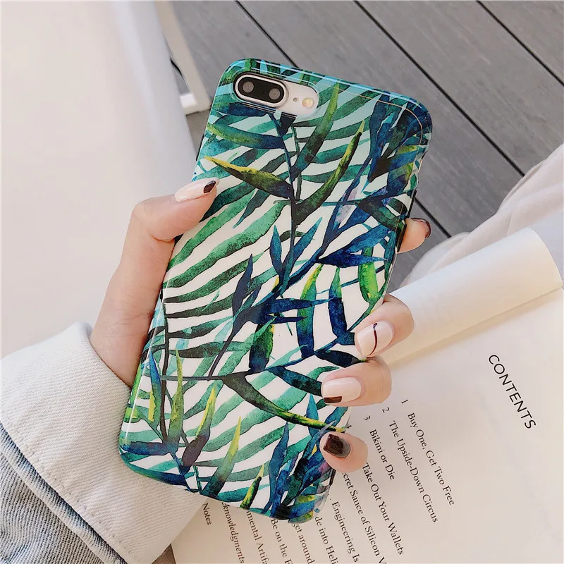 Модный лист GlossyPhone чехол для iPhone X 6 S 7 8 плюс XR XS MAX Чехлы роскошный Slicone мягкая ТПУ