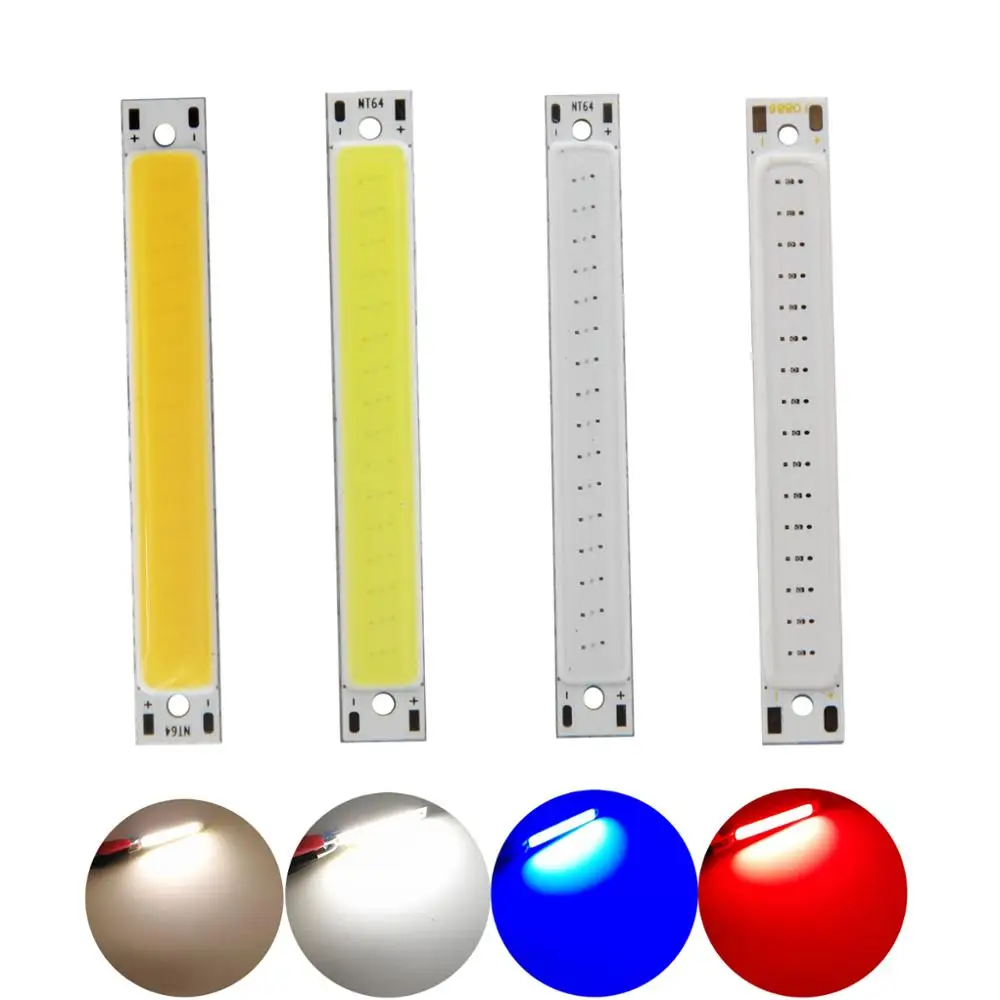 3W 3V 3.7V 1000mA 300LM DC 60x8mm LED COB Strip Warm Cold White Blue Red COB LED light source for DIY Bicycle work lamp images - 6