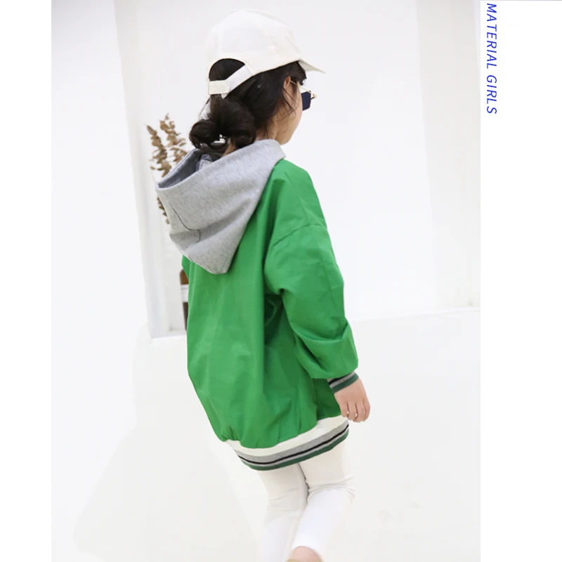 Girls coat 2019 spring new children's hooded thin section sweatershirt casual wild loose jacket tide girl | Детская одежда и