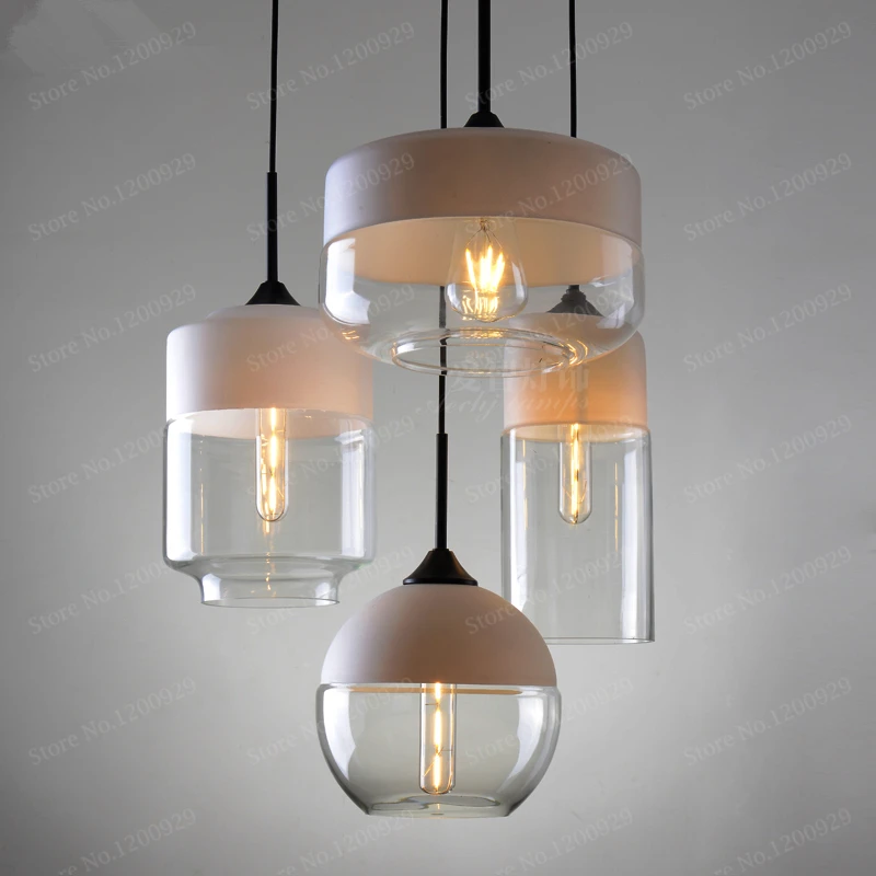 Современные Металлические стеклянные подвесные светильники в стиле ретро лампы