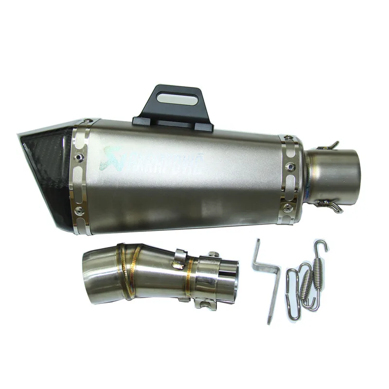 middle and exhaust Yolinson 51 мм уличный мото Akrapovic выхлопная труба Yoshimura углеродное волокно двигатель Escape для Z800 Z750 TMAX530 ER6N KTM ninja - Цвет: middle and exhaust