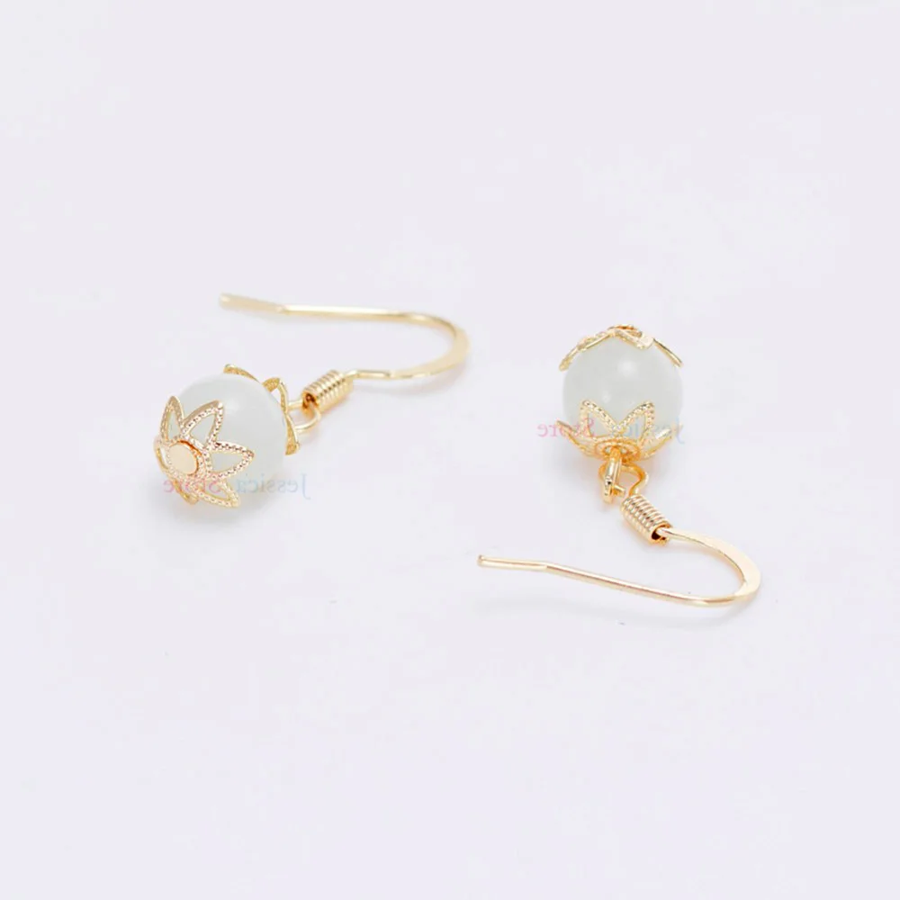 Медные золотые серьги "Сияющие шары в темноте" с жемчужными подвесками для девушек и женщин.