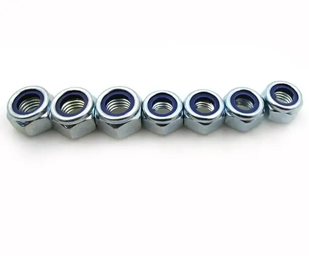 Синее цинковое покрытие нейлоновая запирающая противоскользящая гайка|Гайки| |