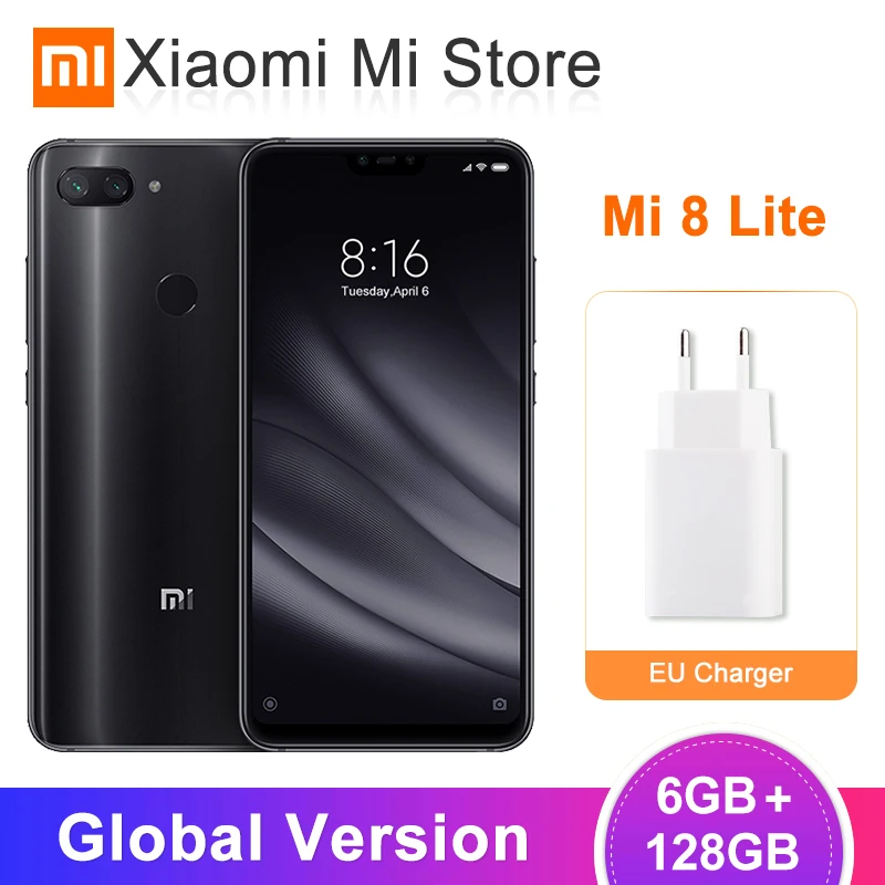 В наличии глобальная версия Xiaomi Mi 8 Lite 6 GB 128 Snapdragon 660 AIE Octa Core 26 &quot19:9 Нотч полный