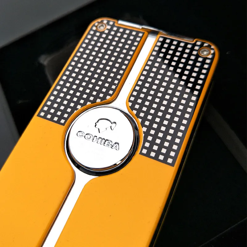 COHIBA желтая Классическая Зажигалка для сигар 3 факела ветрозащитная зажигалка