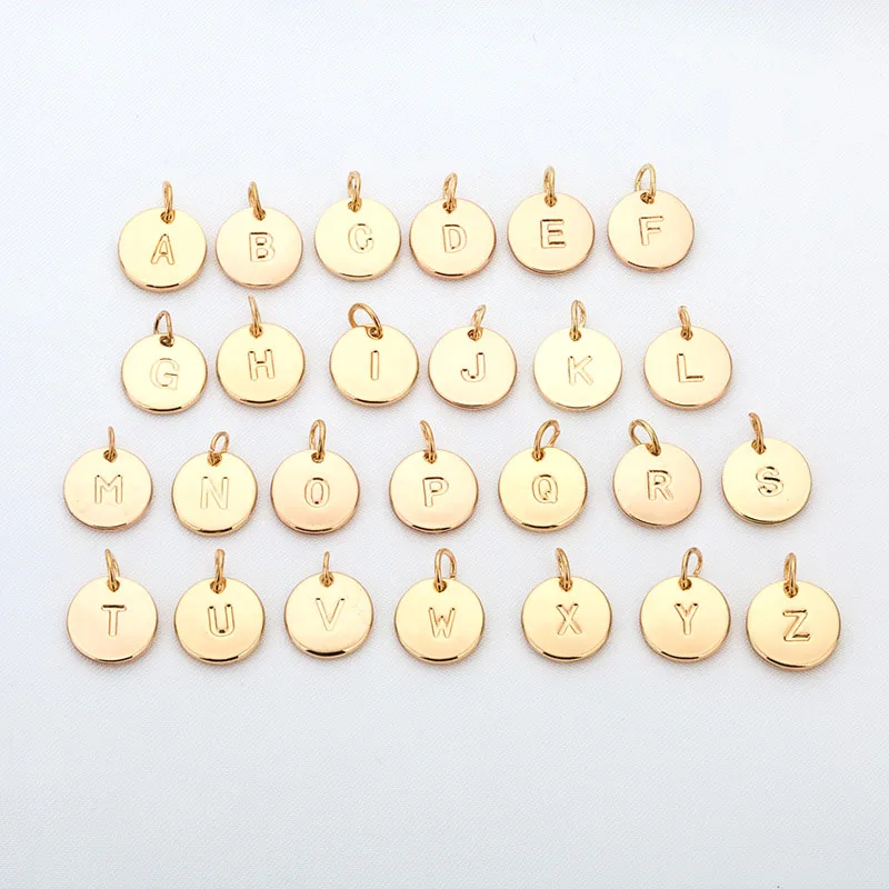 Ожерелье с инициалом 26 букв Серебряное и золотое ожерелье цепочка круглыми