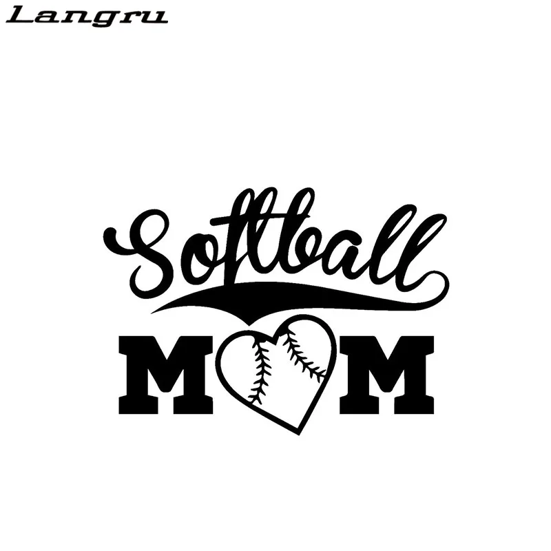 Langru SOFTBALL MOM интересная Виниловая наклейка для автомобиля-Стайлинг автомобильные