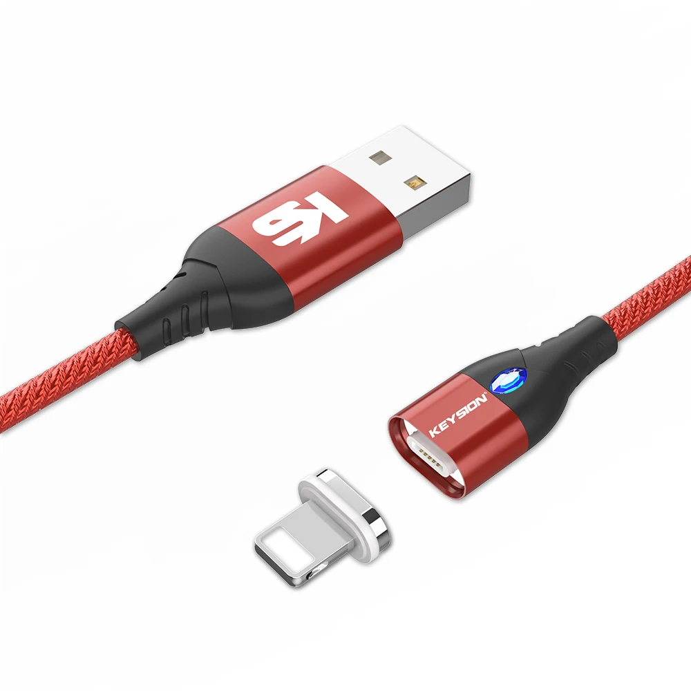 Красный KEYSION type-C Магнитный USB кабель для One plus 7 Pro Oneplus 6t 1+ 7 кабель 1 м 3A провод для быстрого заряда USB C Магнитный зарядный кабель - Цвет: Красный