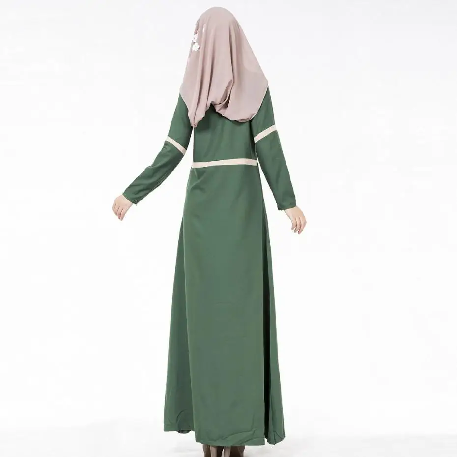 2017 Cotton Maxi Dress Для Мусульманских Женщин Стиль Мода Твердые Vestido Feminino Повседневная О