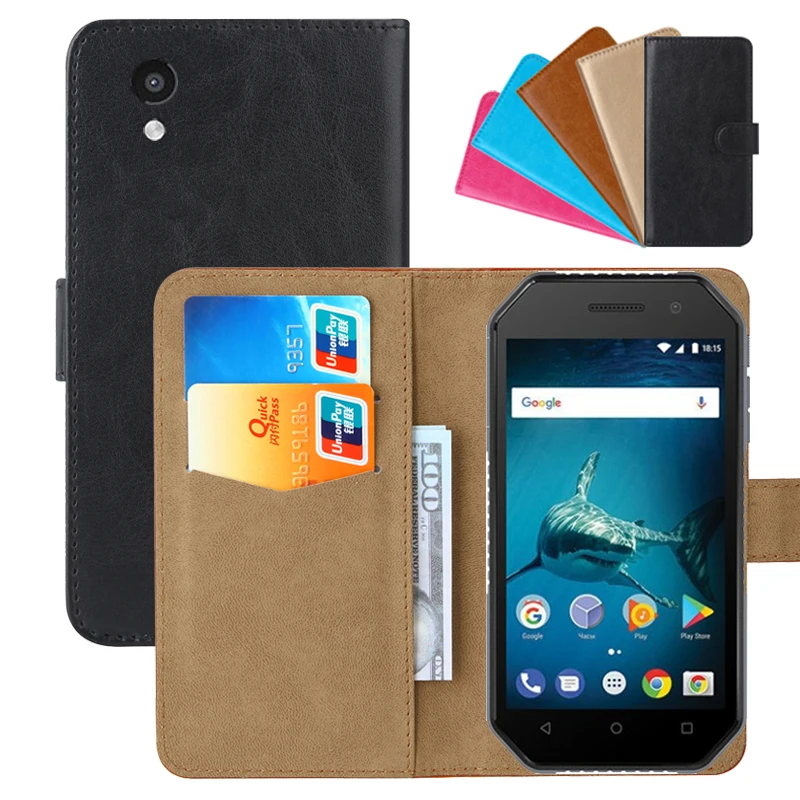 Роскошный чехол кошелек для BQ 4077 Shark Mini из искусственной кожи в стиле ретро флип